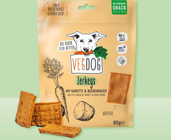 Vegdog Jerkeys - Hondensnack - Kauwen - Natuurlijk - Duurzaam - Gezond
