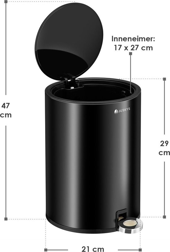 Blomus pedaalemmer Sono - kleur Black - inhoud 3 liter - Bath & Living
