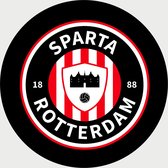 Sparta Rotterdam Schilderij - Kasteelheren - Voetbal - Muurcirkel - Poster - Wanddecoratie op Aluminium (Dibond) - 60x60cm - Inclusief Gratis Ophangsysteem