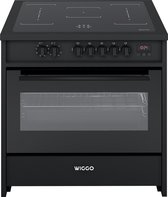 Wiggo WIO-E921A(BB) - Pose - Induction - Four électrique - 90 cm - 8 fonctions - 121 Litres - 3000 W - Zwart