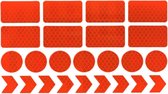 Winkrs® Reflecterende Veiligheids stickers Oranje/Rood - Reflectie tape voor in het verkeer - Maak wandelwagens, koffers, buggy's, skelters, helms, fietsen etc goed zichtbaar - Fietsreflector