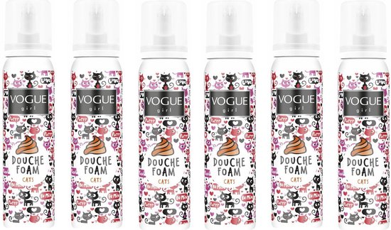 Vogue Girl Douche Foam Cats 100 ml - Voordeelverpakking 6 stuks