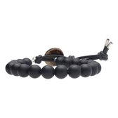 Bela Donaco Bracelet Basic B8 - Onyx Noir Mat - Cuir