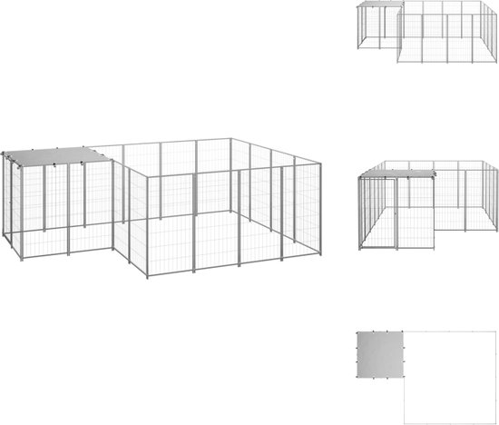 vidaXL Hondenren inklapbaar met draagtas 145x145x61 cm roze