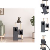 vidaXL Kattenmeubel - Donkergrijs - 61 x 55 x 82 cm - Alles-in-één meubel voor katten! - Krabpaal