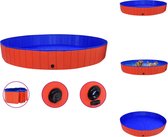 vidaXL Piscine pour chiens - Pliable - PVC - 300 x 40 cm - Rouge - Jouets pour animaux