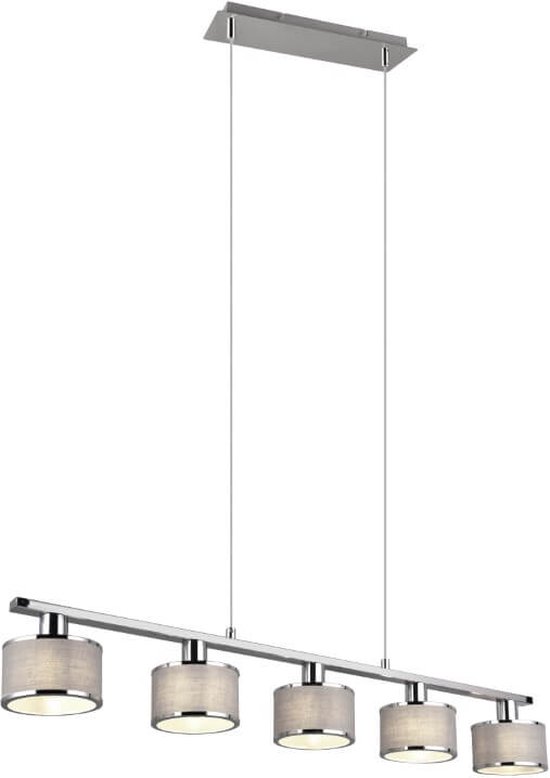 TRIO KAPRUN - Lampe à suspension - Chrome - sans 5x E14 28W - Hauteur réglable