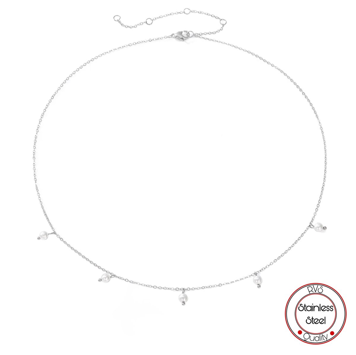 Borasi Minimalist Parel Ketting | Zilver Verguld | Zilver | Dames Ketting | Vrouwen Ketting | Minimalist Ketting | Elegante Ketting | Cadeau Voor Haar |