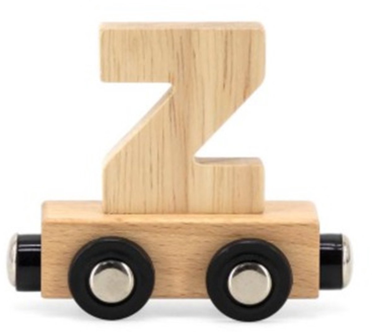 Tryco Houten Naturel Lettertrein Letter Z - Letterwagon voor Woorden en Naamtreinen - Stimuleert Creativiteit en Motoriek - Vanaf 3 Jaar