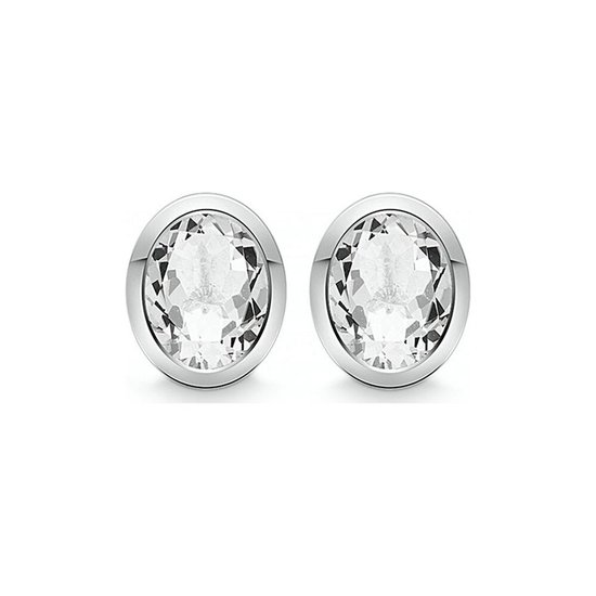 Quinn - Zilveren oorstekers met witte topaas - 036811920