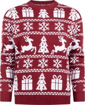 Foute Kersttrui Dames & Heren - Christmas Sweater "Gezellig Kerst Bordeauxrood" - Mannen & Vrouwen Maat XXXXL - Kerstcadeau