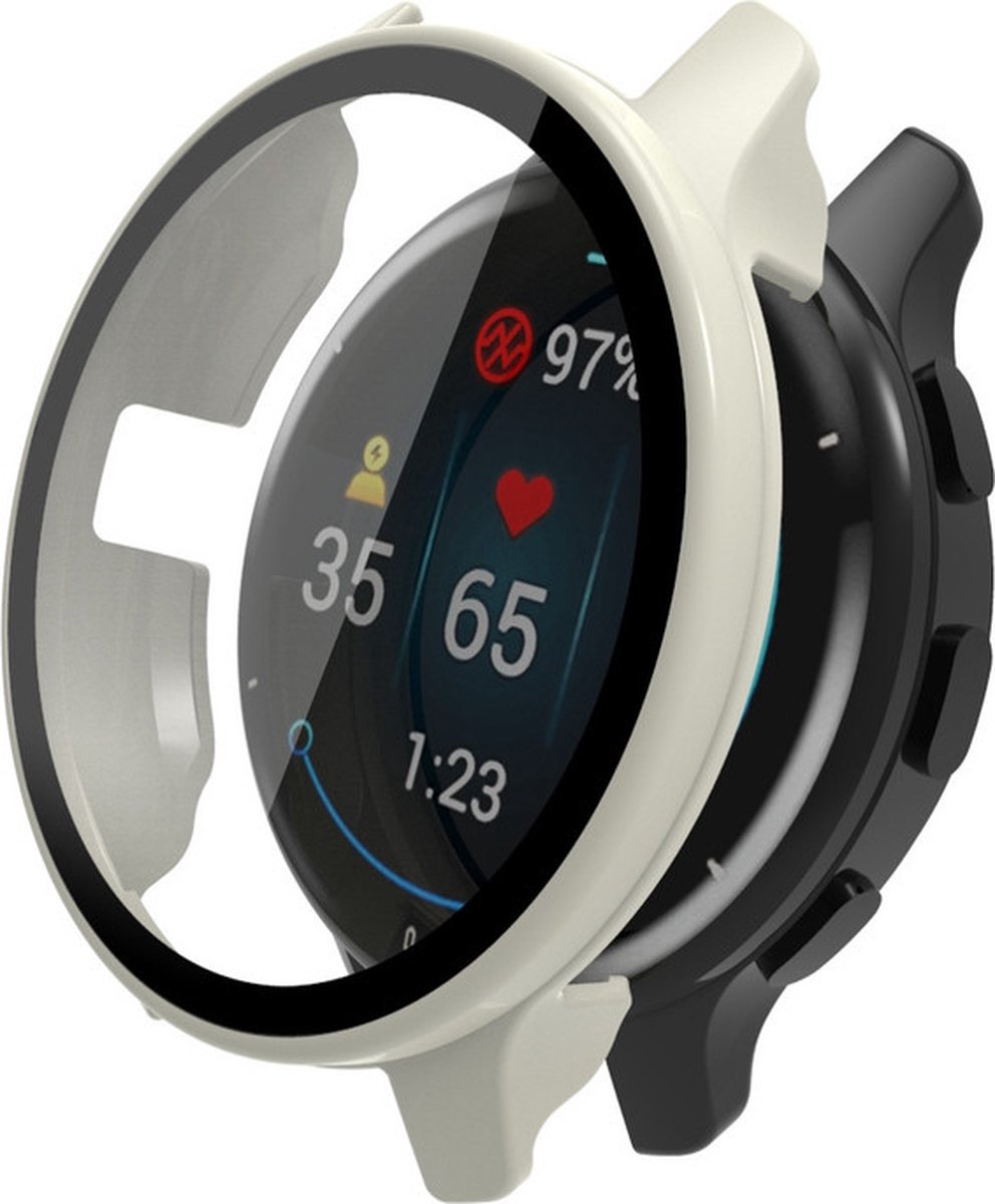 Watch case screenprotector - hoesje - geschikt voor Garmin Venu 2S - ivoorkleurig