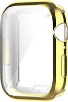 Watch case screenprotector - hoesje - geschikt voor Apple Watch Series 7/8/9 - 41 mm - goud
