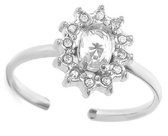 Ring - Ster met Zirkonia - RVS - One Size - Zilverkleurig en Wit