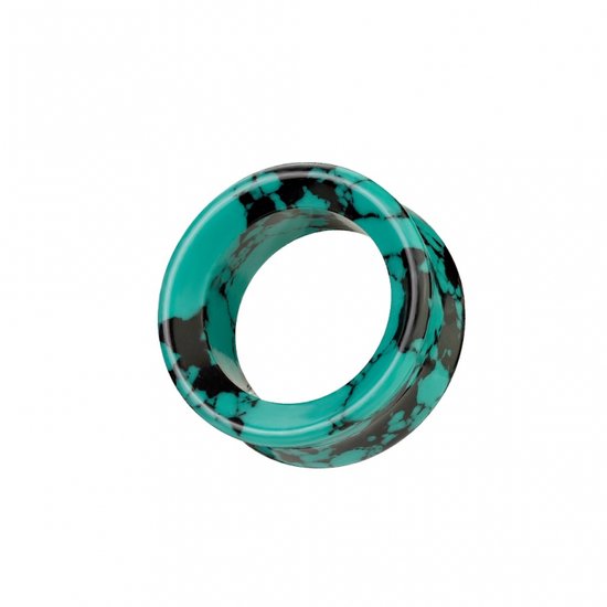 Double Flared Black Turquoise 25 mm