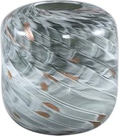 Vase Rond PTMD Kelsh - H20,5 x Ø19 cm - Glas - Grijs