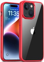 Smartphonica Telefoonhoesje voor iPhone 14 Plus met doorzichtige achterkant TPU hardcase - Rood / Back Cover geschikt voor Apple iPhone 14 Plus