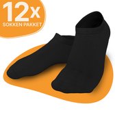 VOLQU® - SEN - 12 Paar - Premium Katoen Enkelsokken - Sneaker Sokken - Maat 39 42 - Sneakersokken Heren Dames - Sportsokken Heren - Sportsokken Dames - Zwart