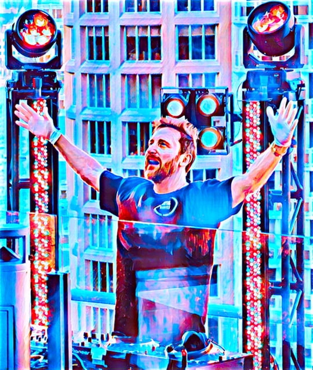 Passion For Art David Guetta - Poster - 70 x 100 cm Blauw