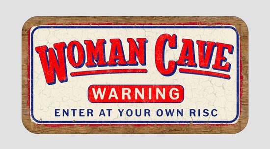 Houten tekstplaat "Woman Cave"