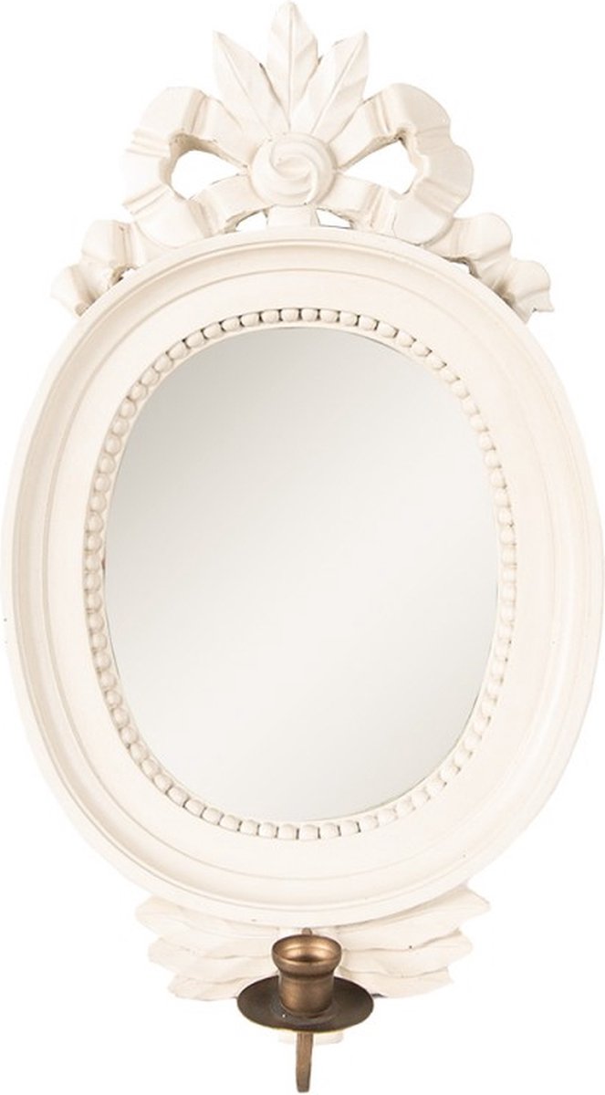 Clayre & Eef Spiegel 25x2x43 cm Beige Polyresin Glas Wandspiegel