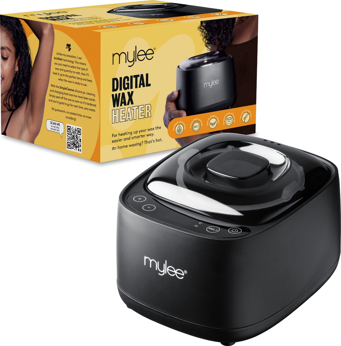 Mylee Digitale Waxverwarmer met siliconenpot voor harde en zachte crème was, salonkwaliteit ontharing, depilerende waxmelter, digitale temperatuurregeling, waswarmer