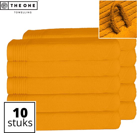 The One Towelling Classic Strandlakens - Voordeelverpakking - Hoge vochtopname - 100% Gekamd katoen - 100 x 180 cm - Okergeel - 10 Stuks