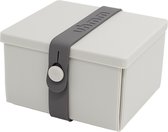 Uhmm box 02 - Warm Grey Box & Strip - Lunch to Go - vierkant/square - plat uitvouwbaar/foldable flat - voedselveilig/food safe – geschikt voor vaatwasser, vriezer, magnetron/dishwasher, freezer, microwave safe - 100% recyclable – Deens/Danish Design
