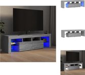 vidaXL TV-meubel TV-Meubels - 140 x 36.5 x 40 cm - Grijs Sonoma Eiken - Met RGB LED-verlichting - Kast