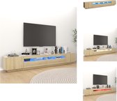 vidaXL TV-meubel - TV-meubel met LED-verlichting - 260x35x40 cm - Sonoma eiken - Kast