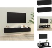 vidaXL Wandgemonteerde Tv-meubelen - Zwart - 100 x 30 x 30 cm - Hoogwaardig bewerkt hout - Kast