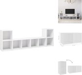 vidaXL TV-meubel Klassiek - Wit - 72 x 35 x 36.5 cm - 2 vakken - Kast