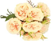 Top Art Kunstbloemen boeket roos Little Joy - 8x - roze - 38 cm - kunststof steel - decoratie bloemen