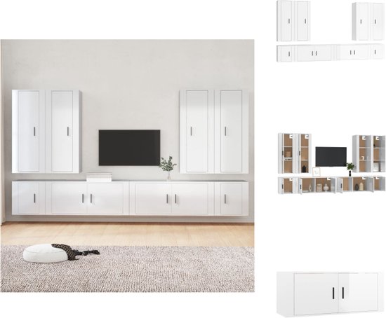 TV meubel Seattle tv kast MDF 34,5x120x40 cm wit hoogglans - Kasten