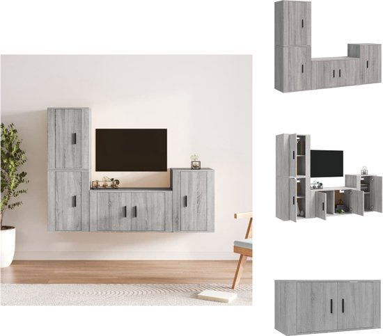 vidaXL TV-meubelenset - grijs sonoma eiken - 80 x 34.5 x 40 cm - 3-delige set - Kast