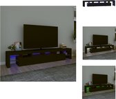 vidaXL Meuble TV - naam - Meuble TV - 230 x 36,5 x 40 cm - Avec éclairage LED- Zwart - Meuble