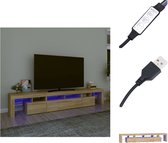 vidaXL TV-meubel - Sonoma eiken - 230 x 36.5 x 40 cm - Met RGB LED-verlichting - Kast