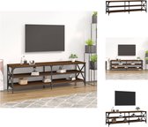 vidaXL Industrieel TV-meubel - 160 x 40 x 50 cm - Bruineiken hout en ijzer - Kast