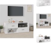 vidaXL TV-kast Classic - Tv-meubel - 100x35x40 cm - Hoogglans wit - Kast