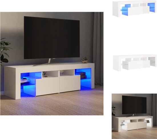 vidaXL TV-meubel - - - 140 x 36.5 x 40 cm - Hoogglans wit - Kast