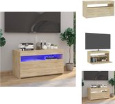 vidaXL TV-meubel Sonoma Eiken - 75x35x40 cm - LED-verlichting - Kast