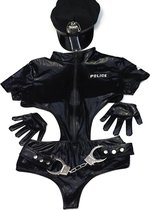 Politie Agente Rollenspel kostuum - Politiepet - Handboeien - Bodysuit - Handschoenen - Schoenen - 5 delig - Police - Pet - Rollenspel - Seks