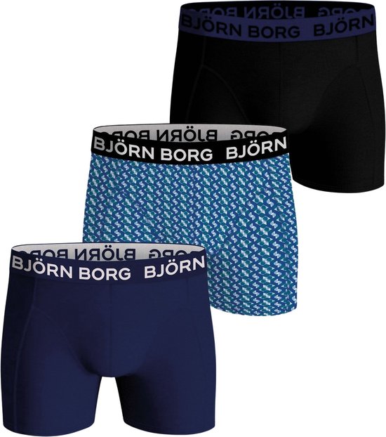 Boxers Björn Borg Cotton Stretch - boxers homme longueur normale (pack de 3) - multicolore - Taille: L