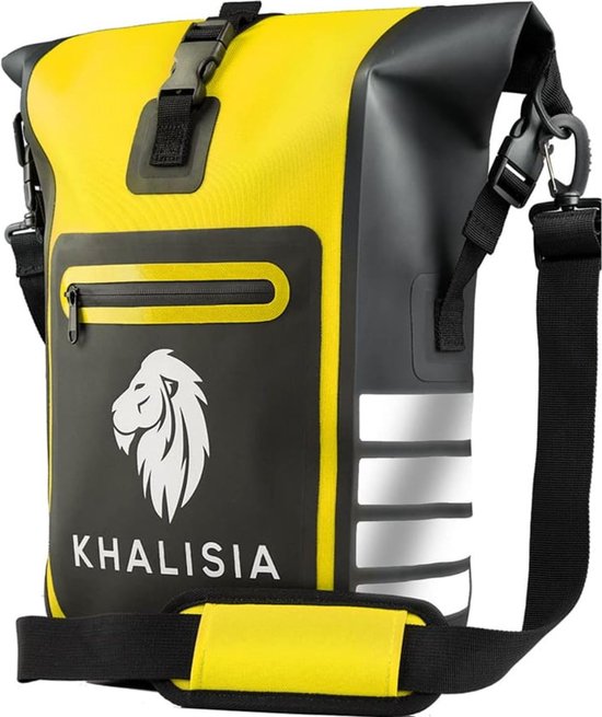 Fietstas, 3-in-1, waterdichte rugzak, met laptopvak, hoogwaardige schoudertas en bagagedragertas voor op de fiets, geel, Fietsrugzak