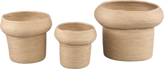 PTMD Summera Cream round paper rope pot w border SV3