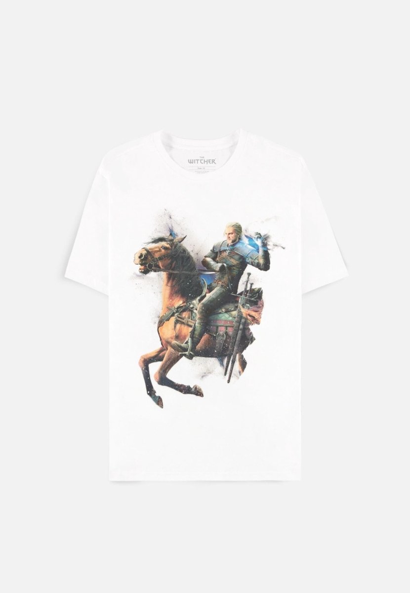 The Witcher Geralt & Roach Heren T-shirt - wit - L