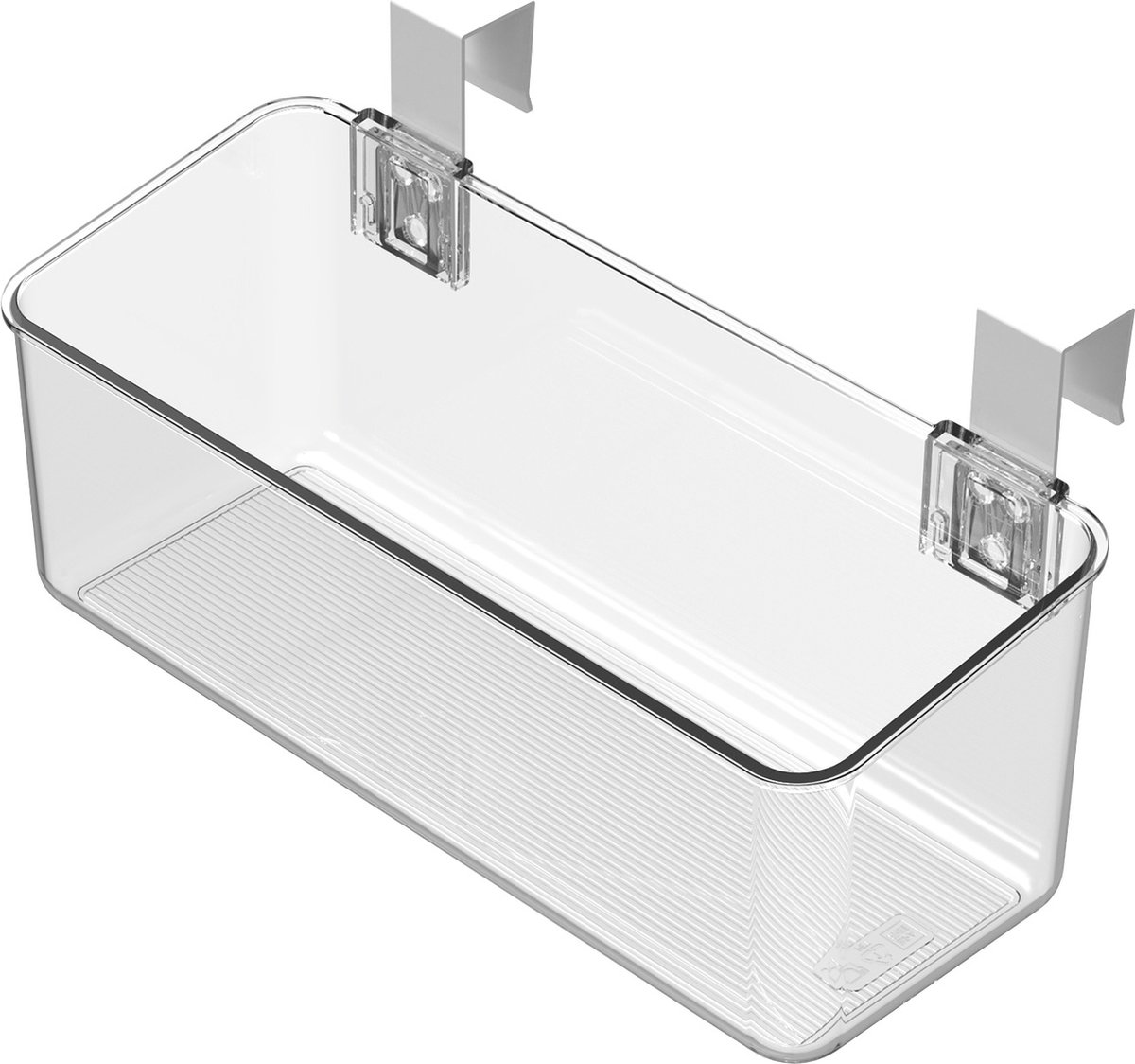 So Clever Opbergbakje ophanghaken medium Classic Clear - Transparant - Sorteervakken | Ophangen zonder boren | BPA-vrij