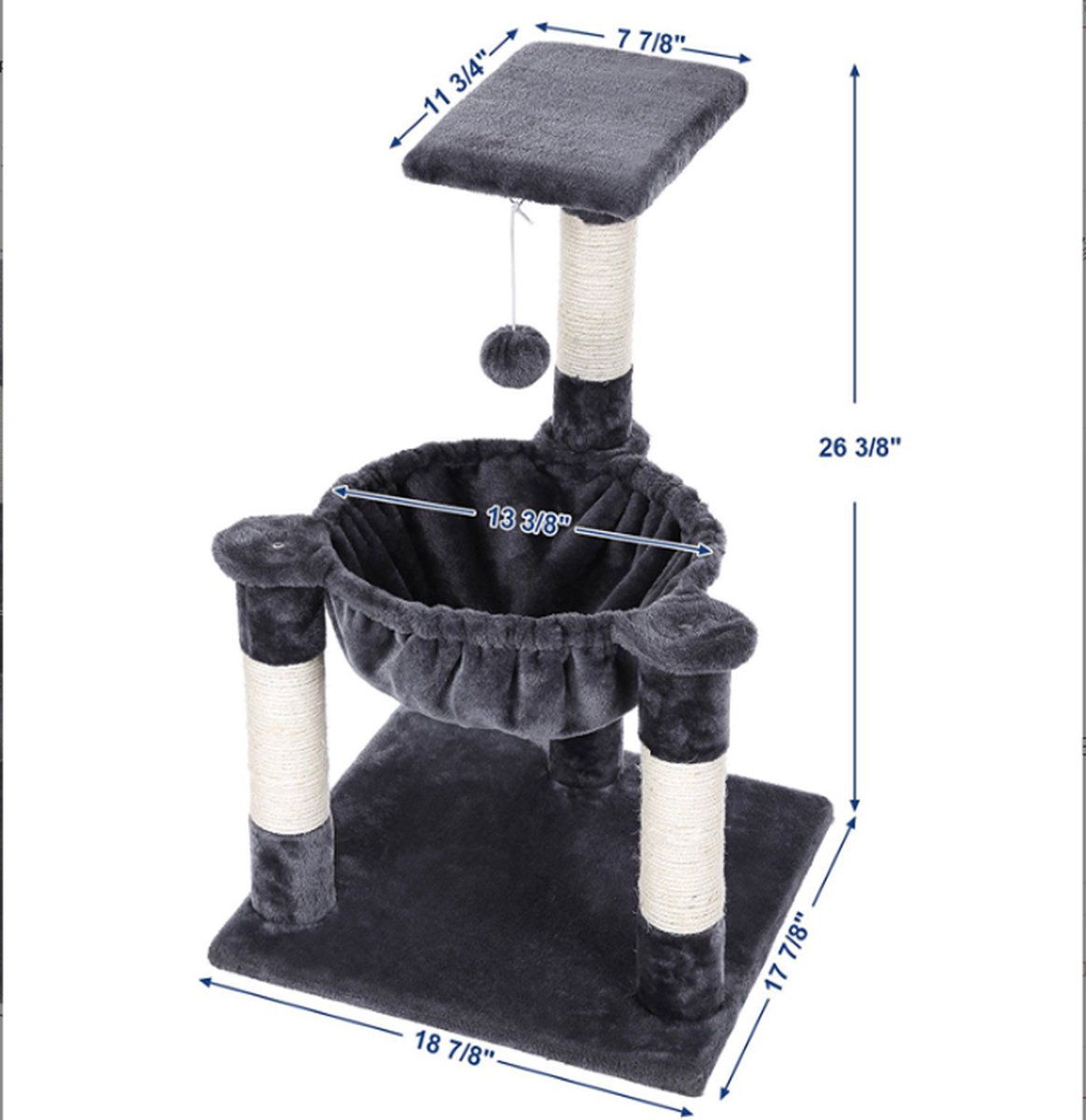 Krabpaal-Katten Krabpaal-Katten speeltjes-Beige-67cm