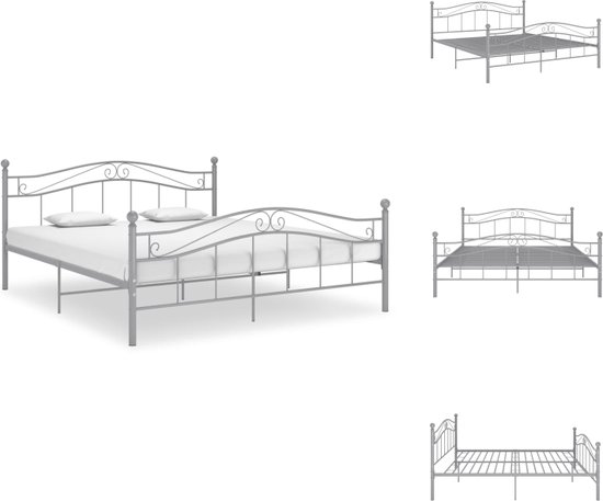 VECELO Bedframe 140 x 200 cm, metalen tweepersoonsbed met gevoerde
