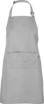 Chefs Fashion - Tablier de cuisine - Tablier gris souris - 2 poches - Facilement réglable - 71 x 82 cm